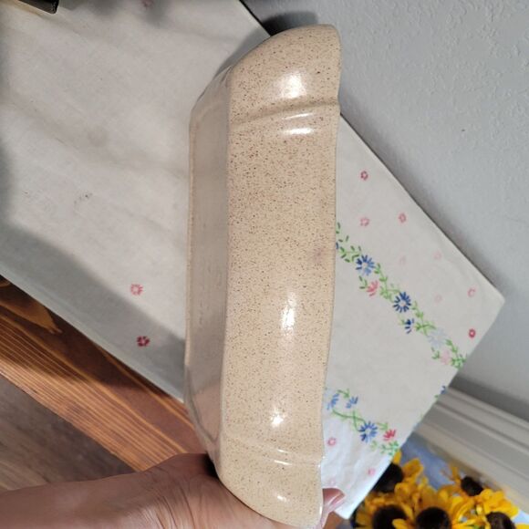 Vintage Speckled Tan Haeger Rectangle Tray Serving Dish 11”x7.5” 2.25” Deep USA - Picture 8 of 10